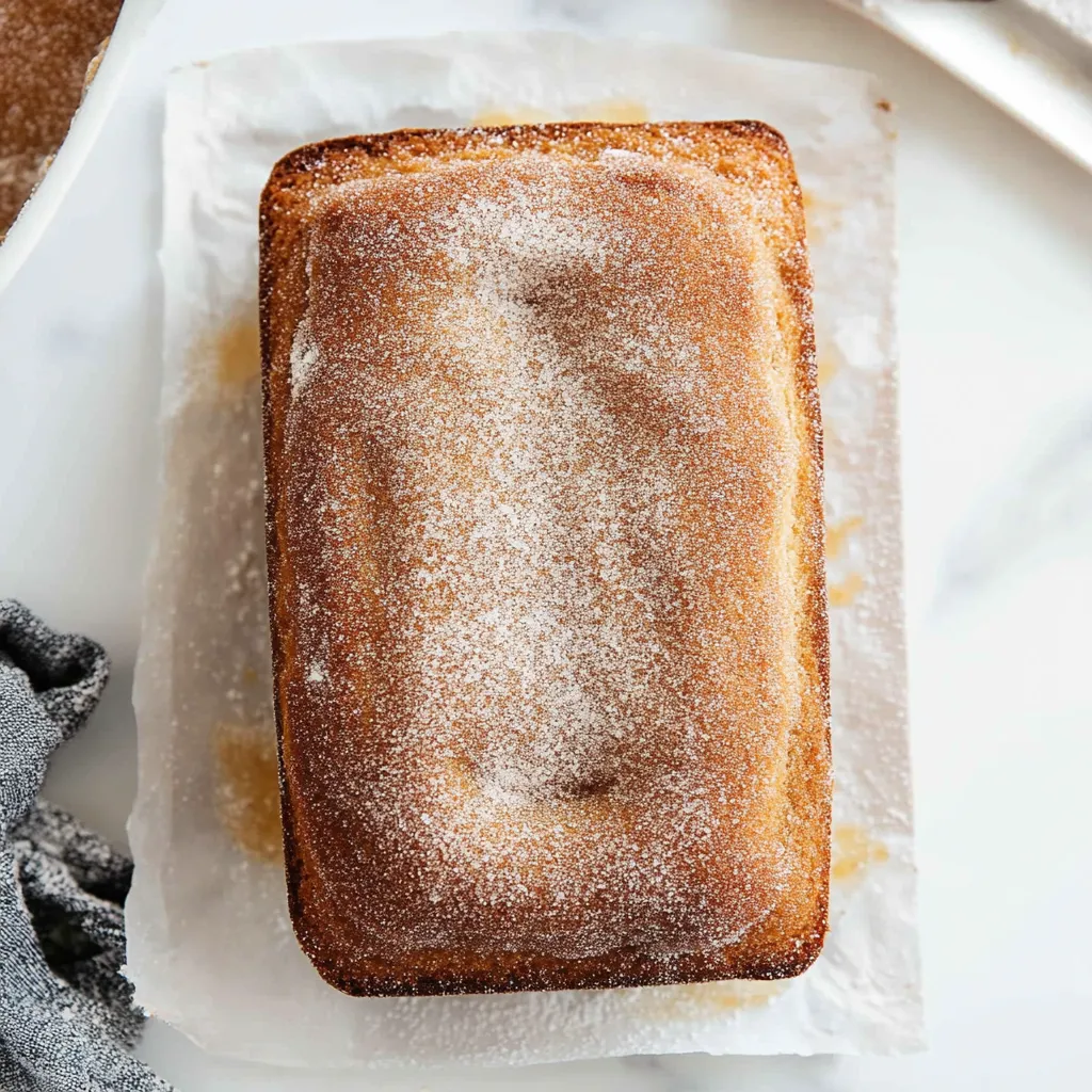 A cake with powdered sugar on top.