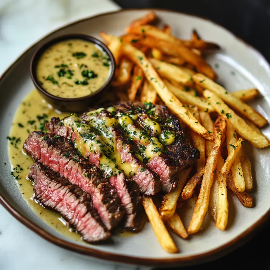 A plate of food with a steak and fries.