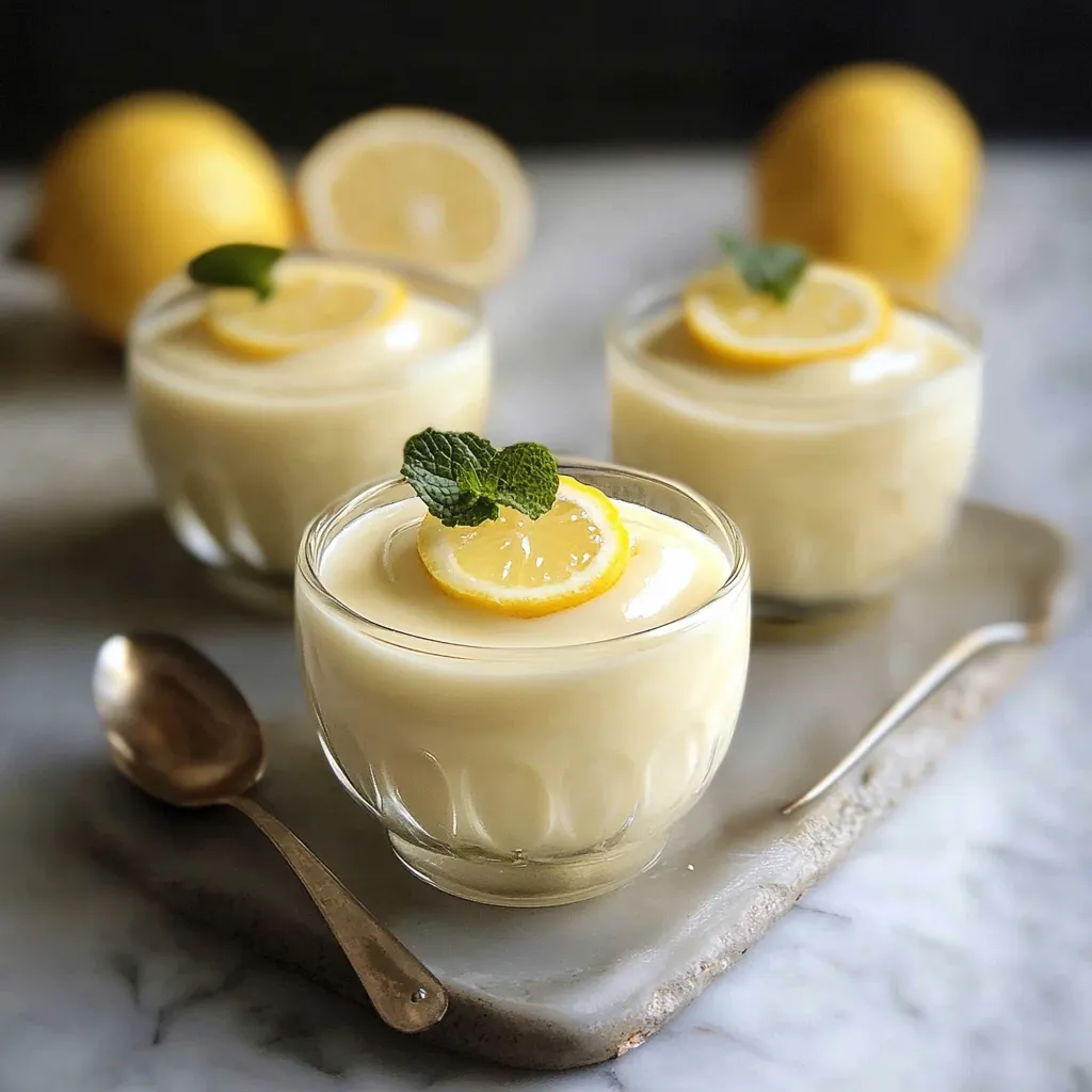 Three glasses of lemon cream.