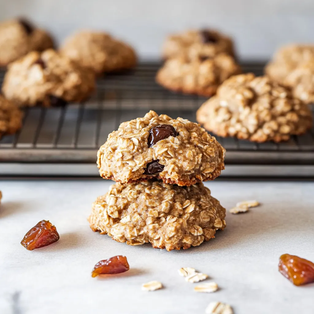 Cookies on a baking tray with raisins on top.