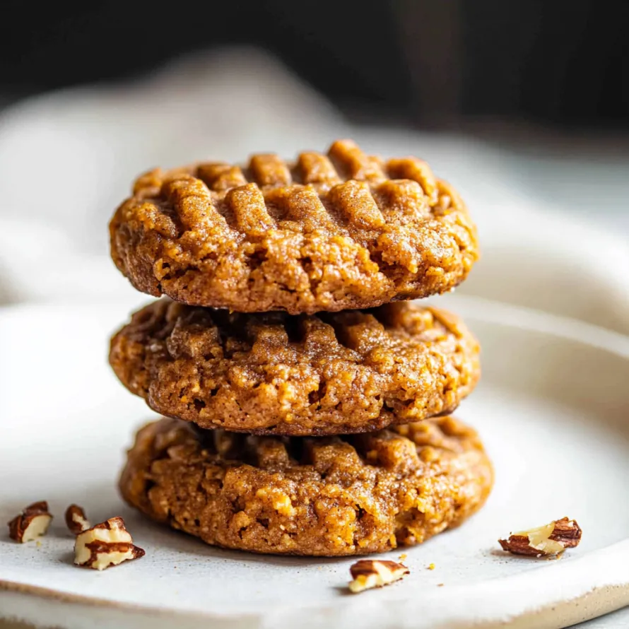 Stacked cookies on a white plate.