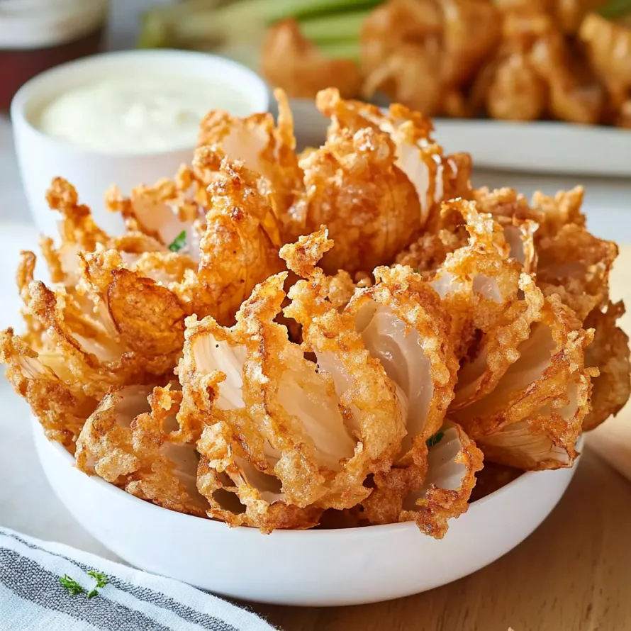 A bowl of onion rings.