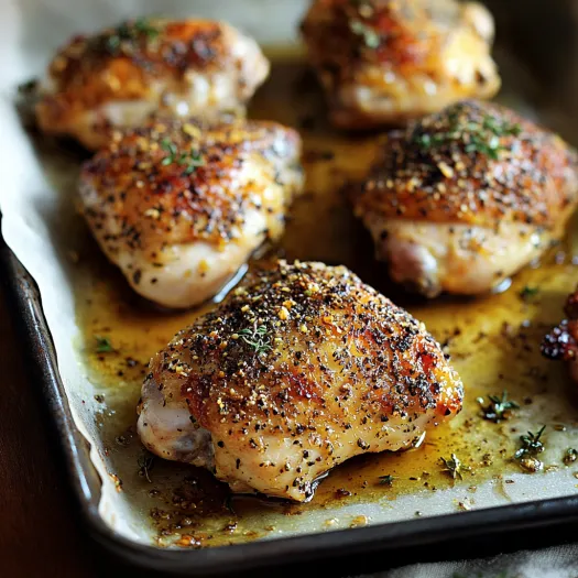 Chicken on a pan.