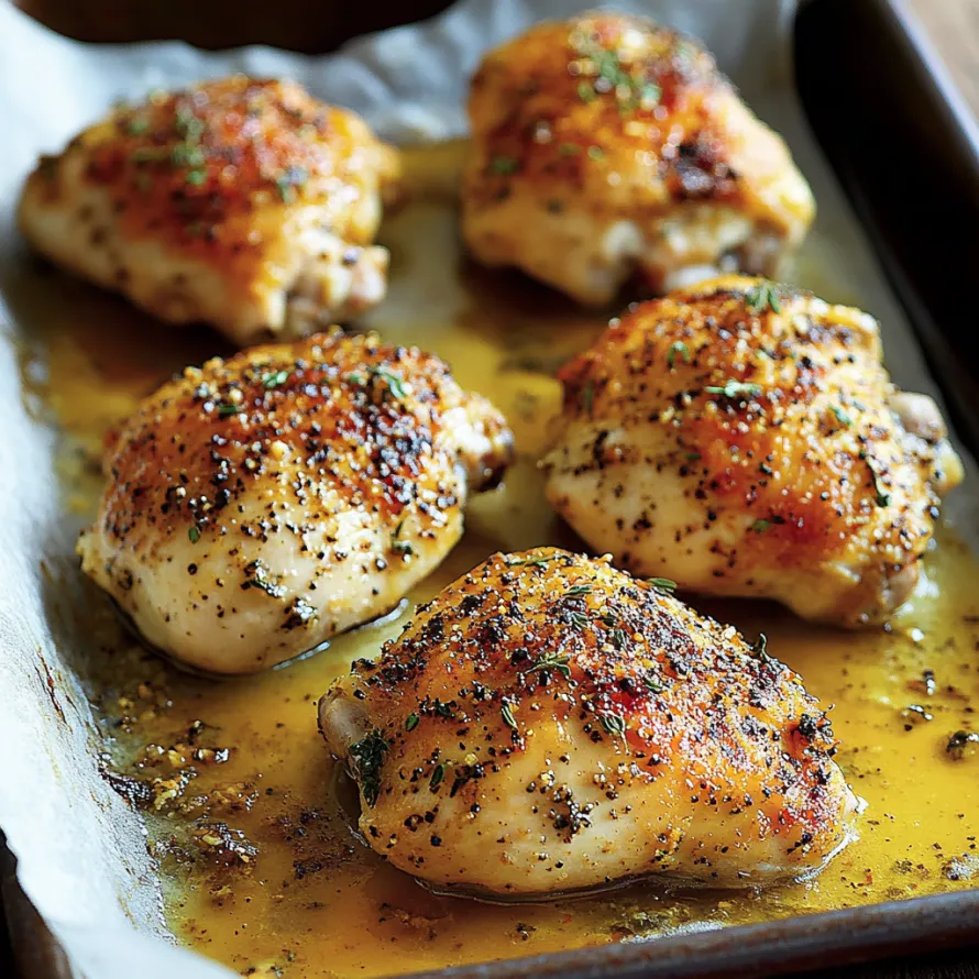 Baked chicken served on a tray.