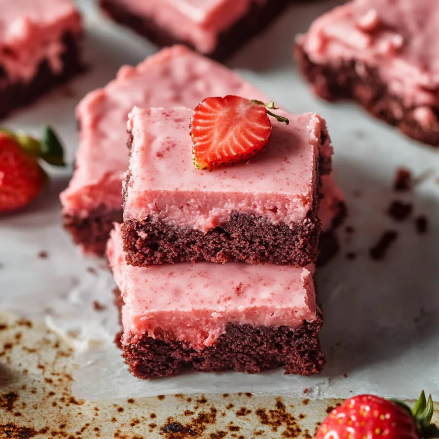 A slice of cake with a strawberry on top.