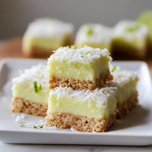 A dessert square on a white plate.