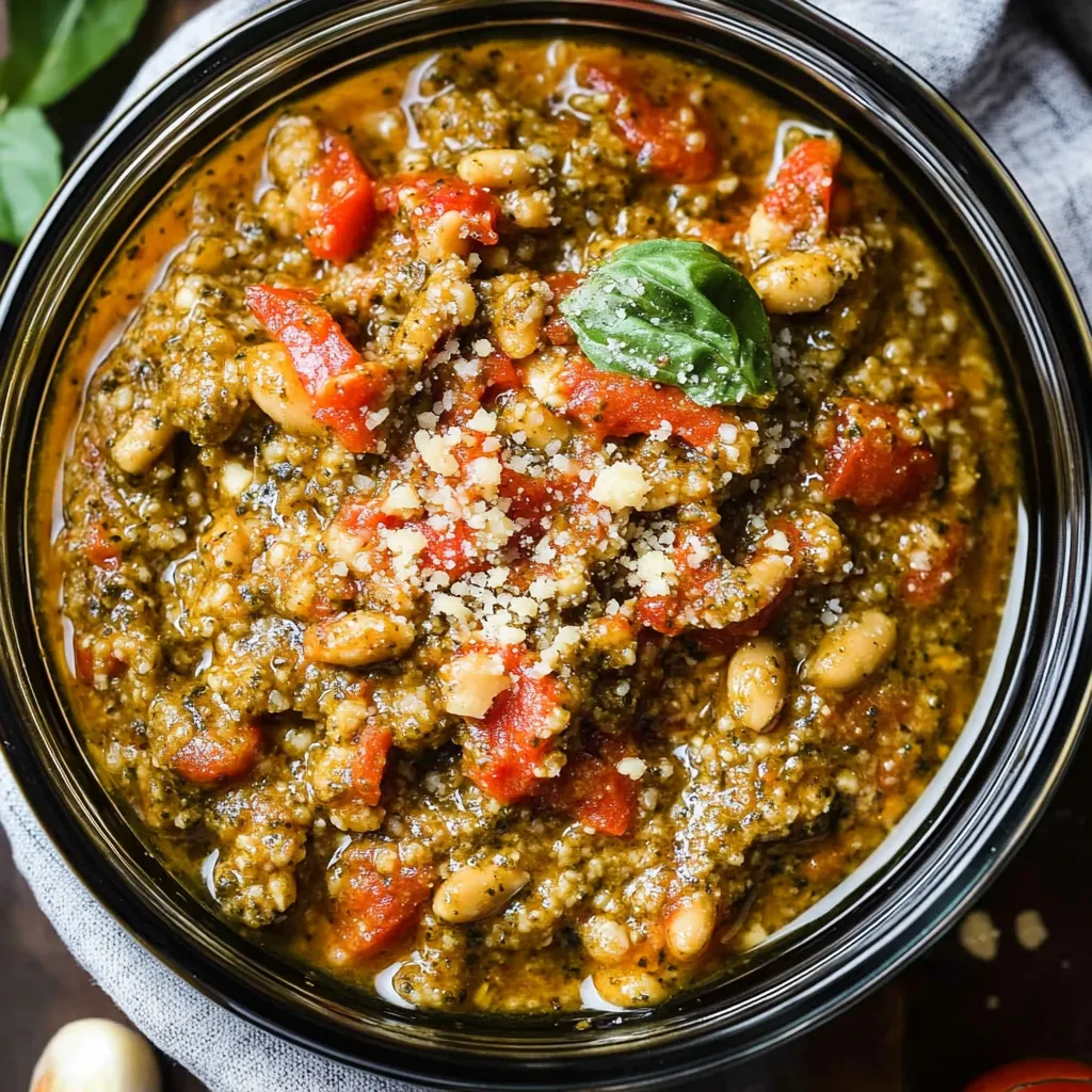 A vibrant dish garnished with almonds and fresh herbs.