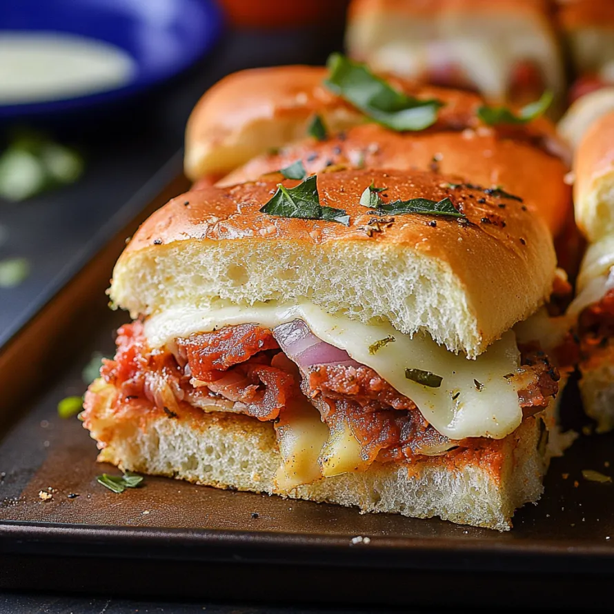 A sandwich stacked with layers of cheese and meat on a plate.