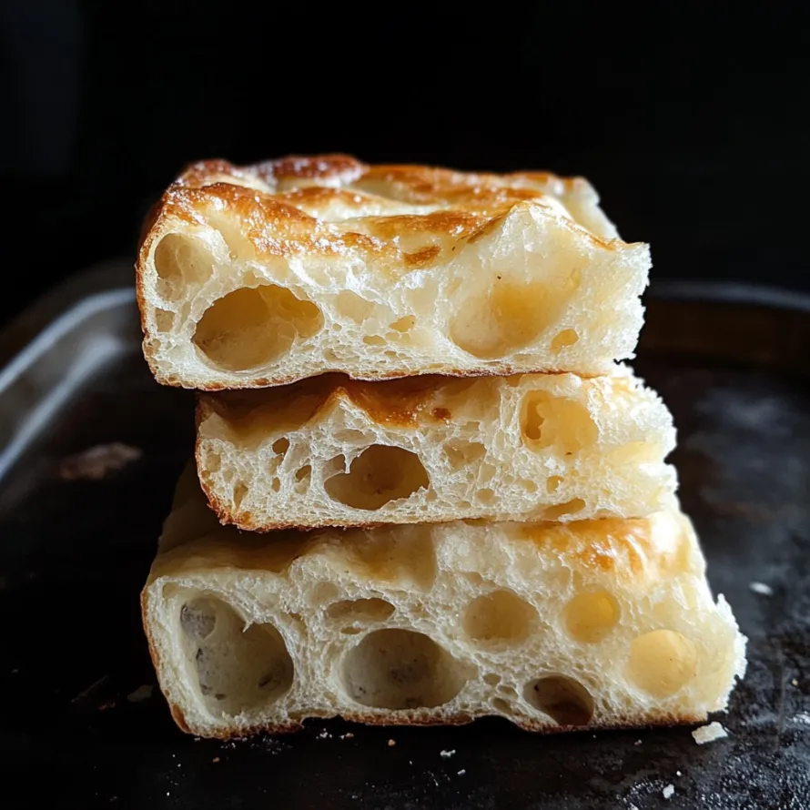 A stack of three bread slices.