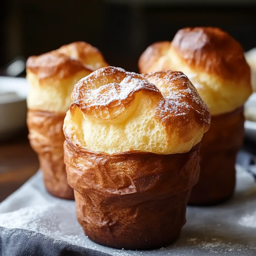 Three fluffy muffins dusted with sugar.