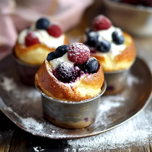 Pastries with fresh blueberries and glaze.