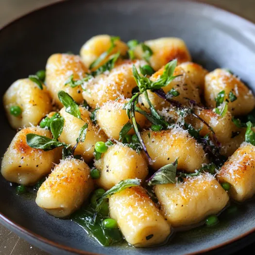 A bowl of pasta with green toppings.