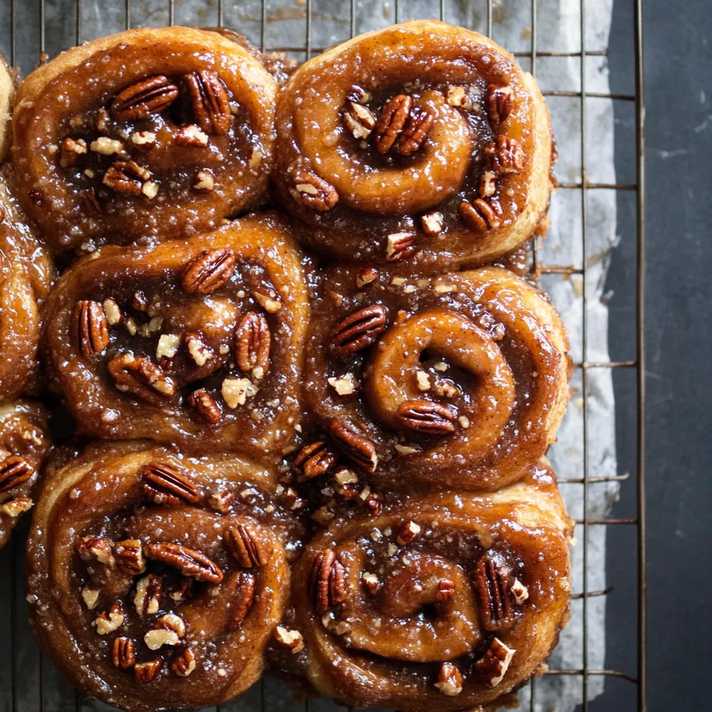 A tray of pecan rolls.