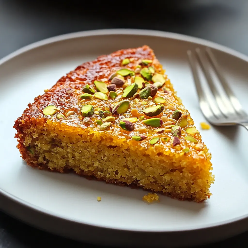 A slice of cake with almonds on a plate.