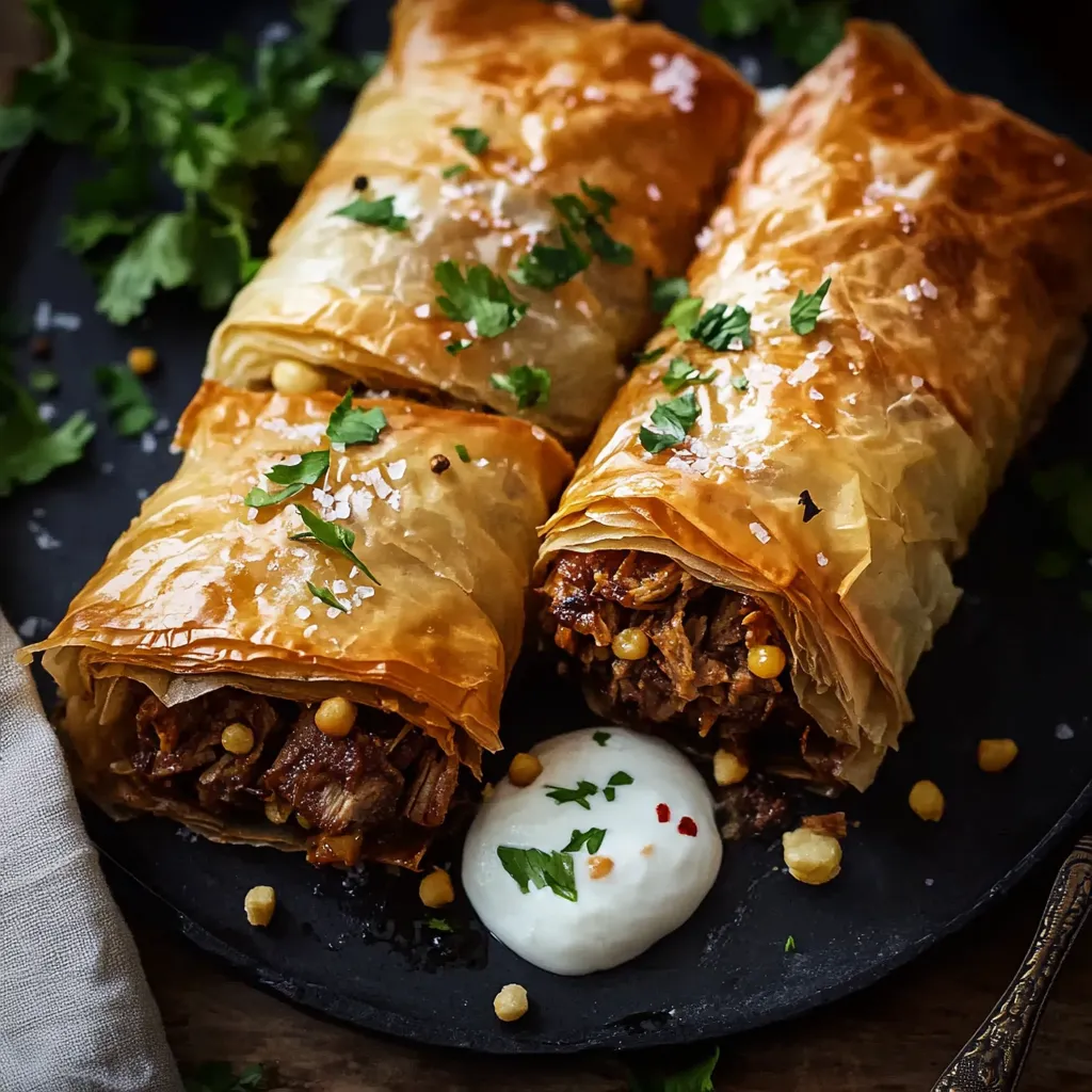 A plate stacked with golden pastries and melted cheese.