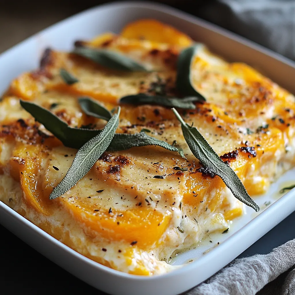 A shallow white bowl filled with bubbling casserole.