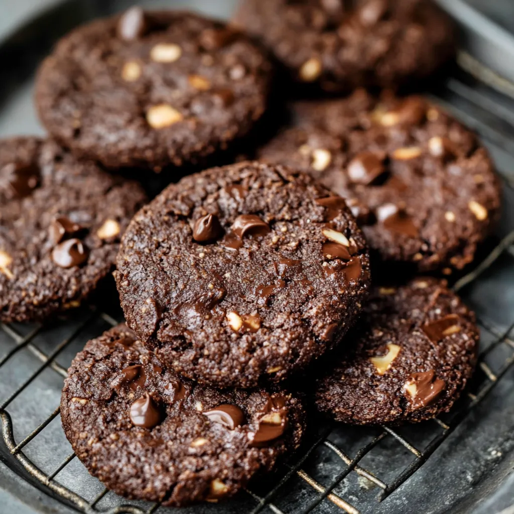 A plate of chocolate chip cookies.