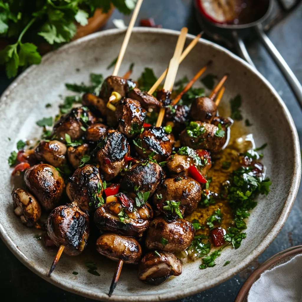 A plate of meat with toothpicks in it.