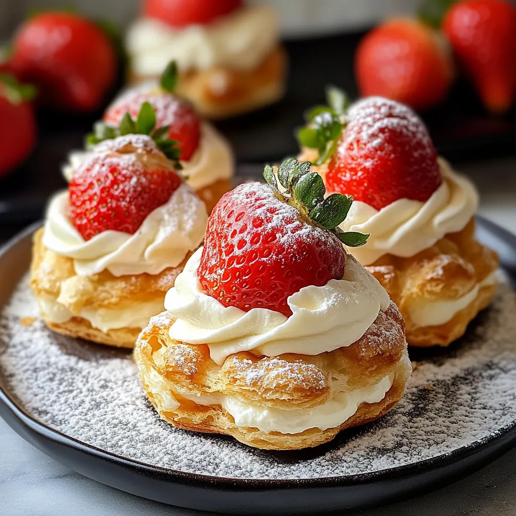 A plate of strawberry shortcake with whipped cream.
