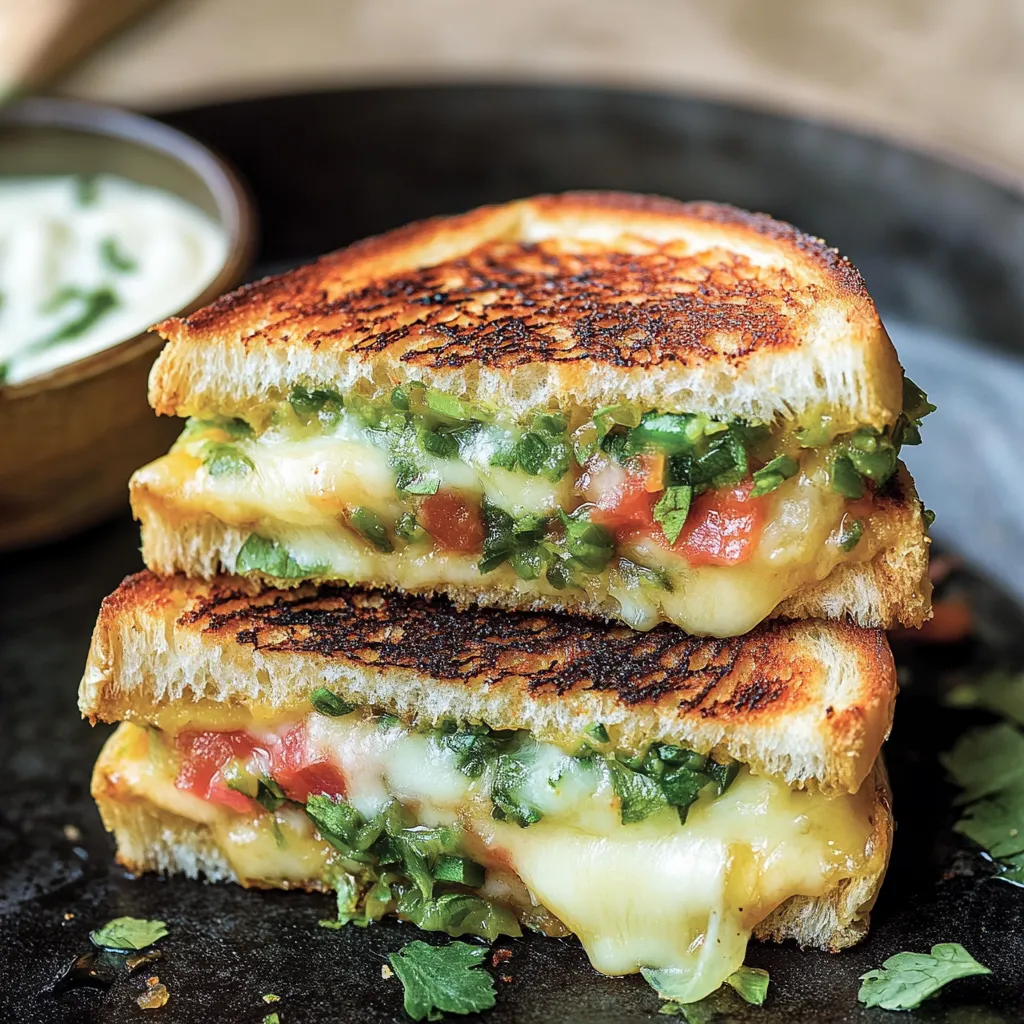 A sandwich layered with tomatoes and melted cheese.