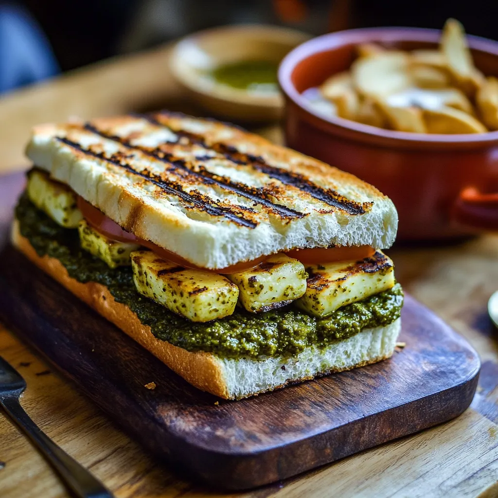 A sandwich with layered fillings.