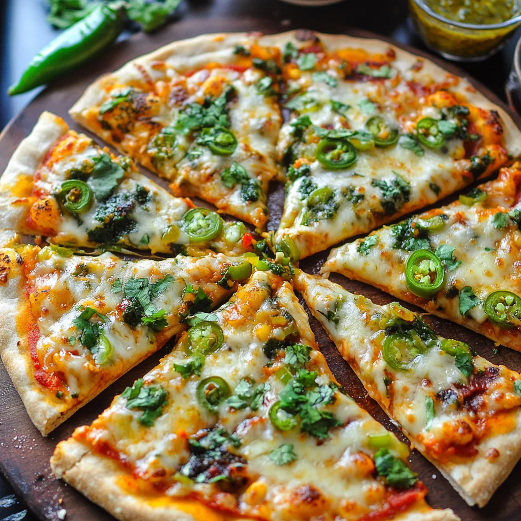 A pizza loaded with cheese and green peppers.