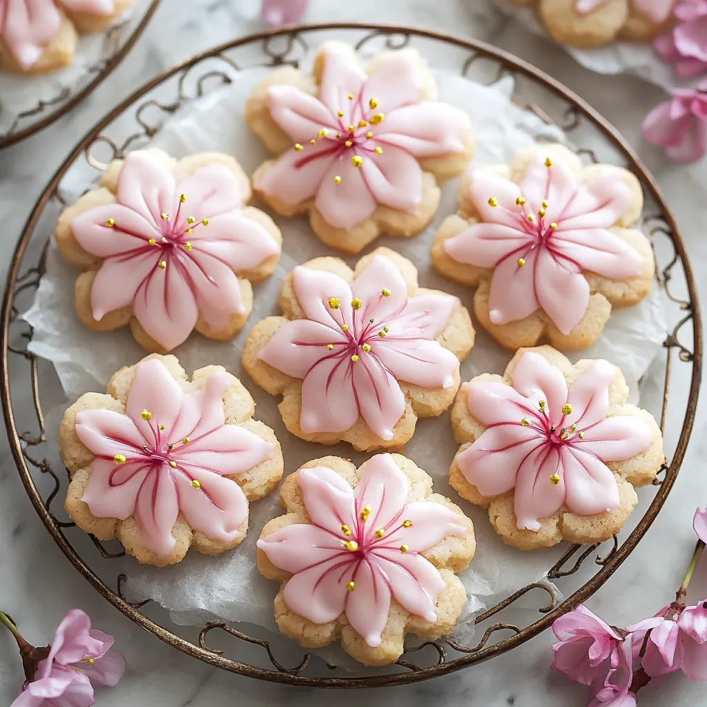 Plateful of pink cookies with yellow pop on top.