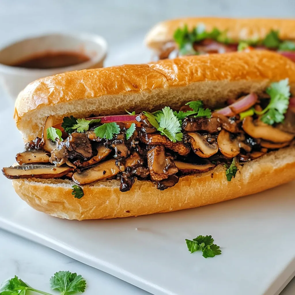 A sandwich with mushrooms and onions.