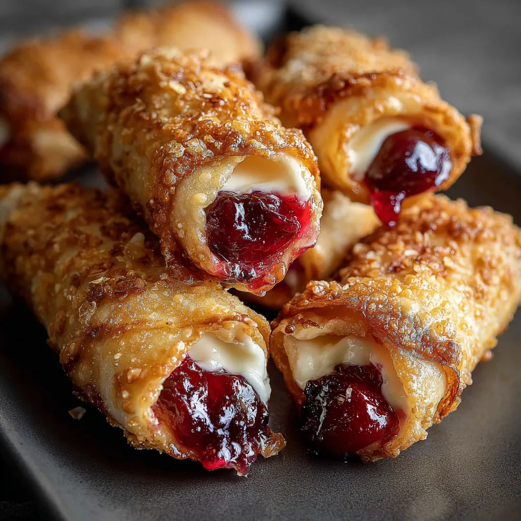 A plate of pastries with jelly and cheese.