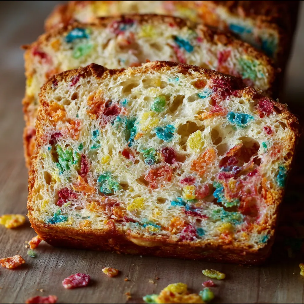 A slice of cake with rainbow colored sprinkles.