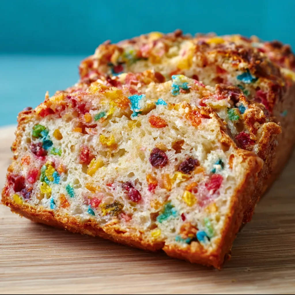 A slice of cake with rainbow sprinkles.