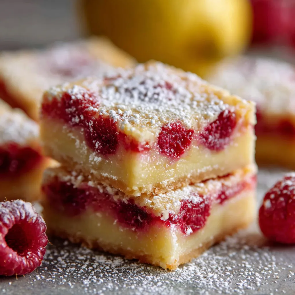 A square of cake with white powdered sugar on top.