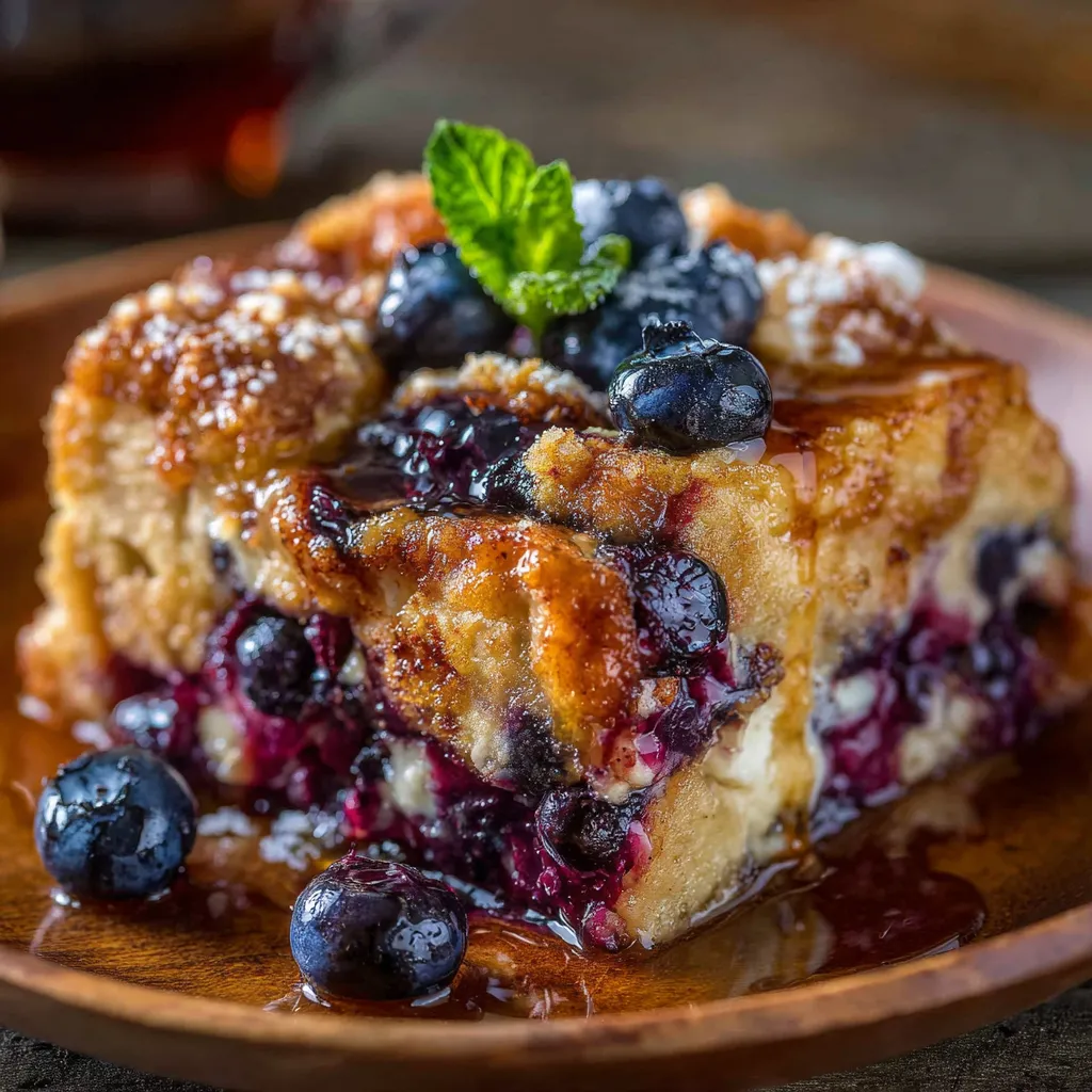 A blueberry cake with a blueberry on top.