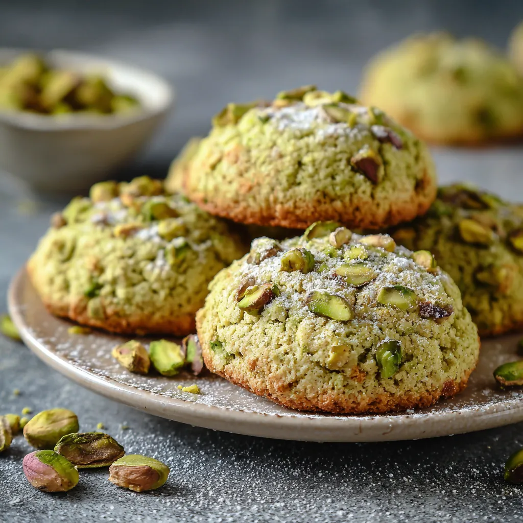 A plate of cookies with nuts on top.