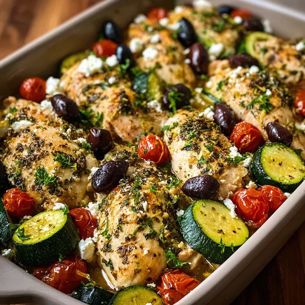 A dish of chicken and vegetables.