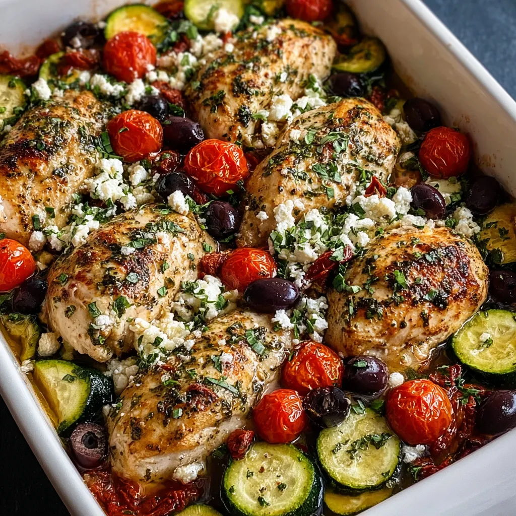 A dish of chicken and vegetables.