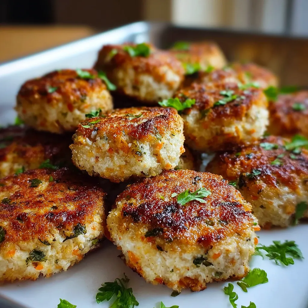 A plate of meatballs with green herbs on top.