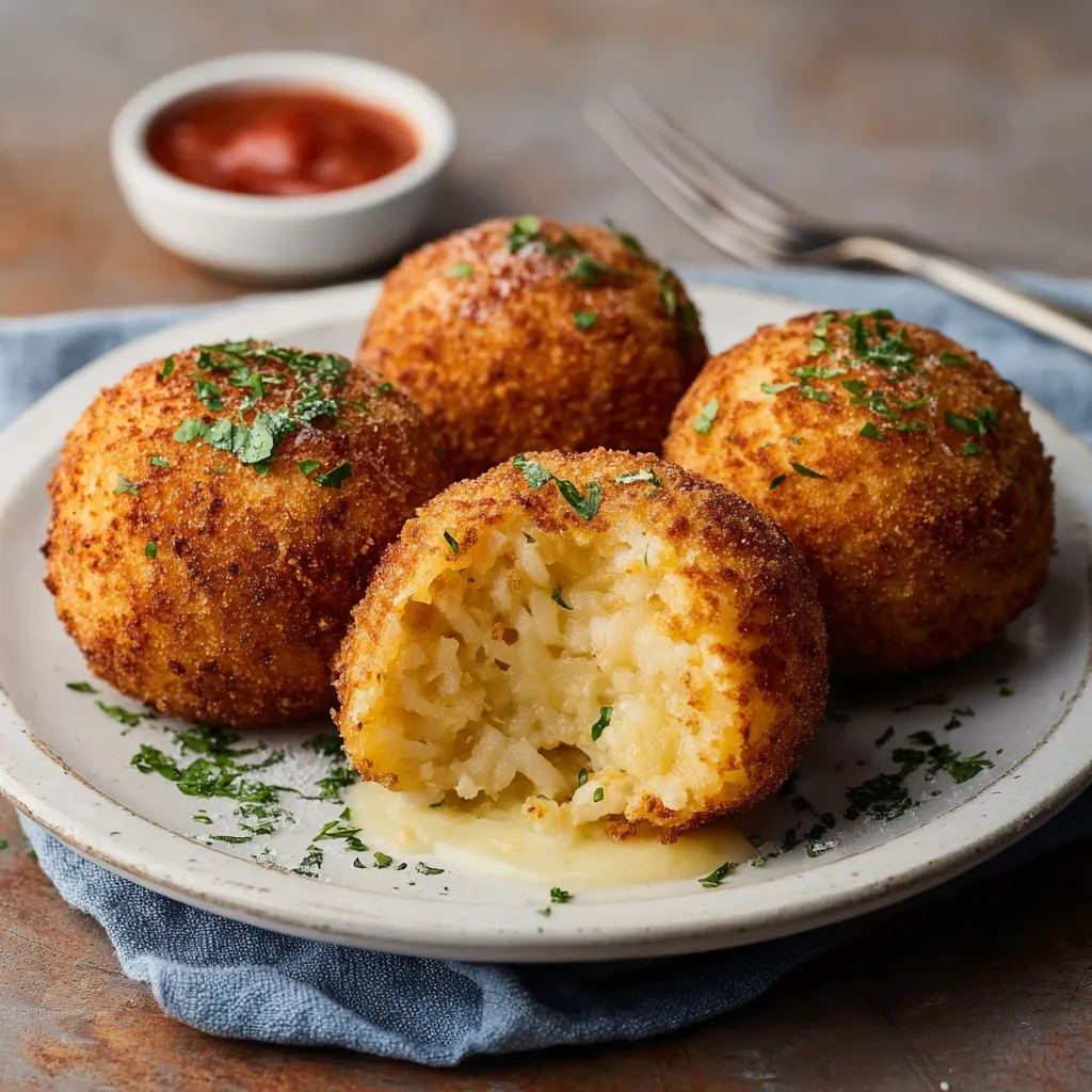 A plate of food with a fork and a bowl of sauce.