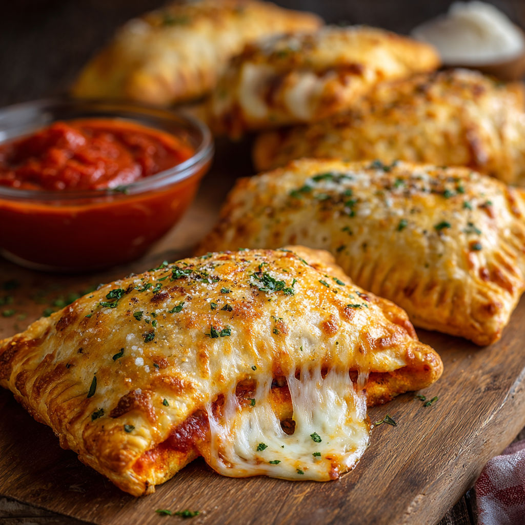 A bowl of sauce and a plate of cheese and meat filled pastries.