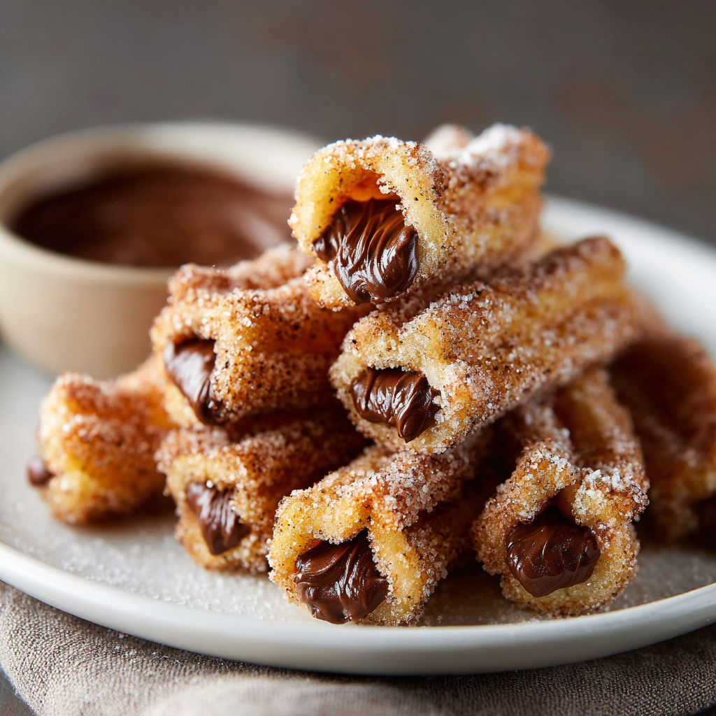 A plate of doughnuts with chocolate and sugar.