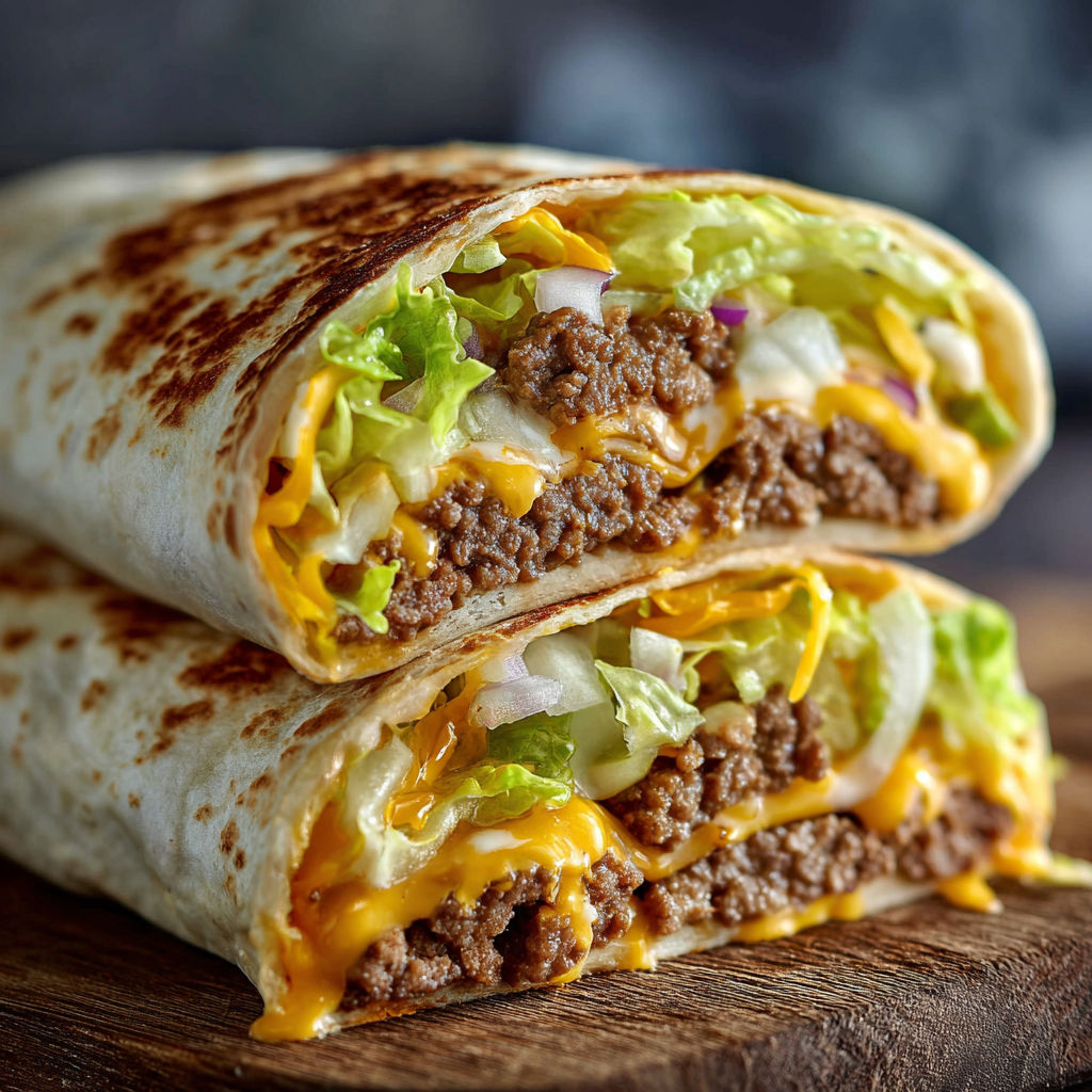 A burger wrapped in lettuce and cheese.