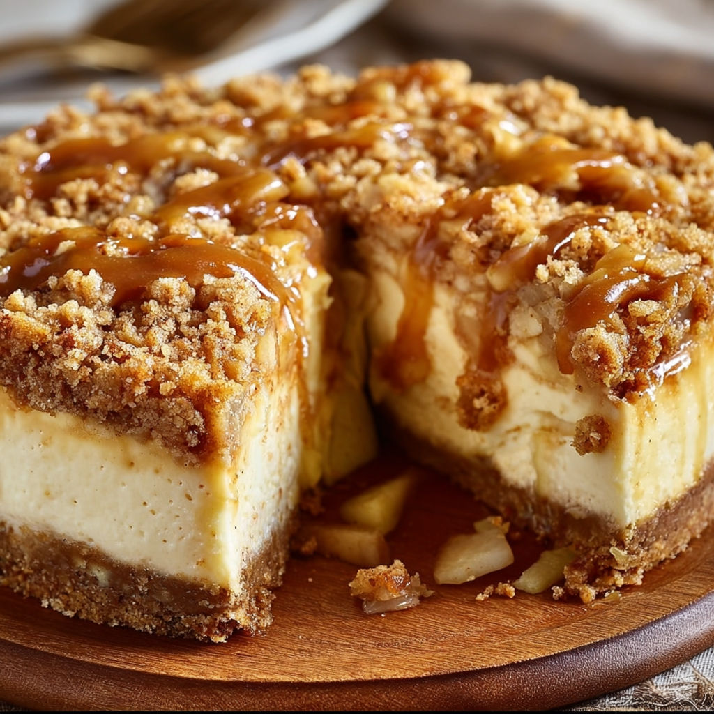 A slice of cake with caramel sauce on top.