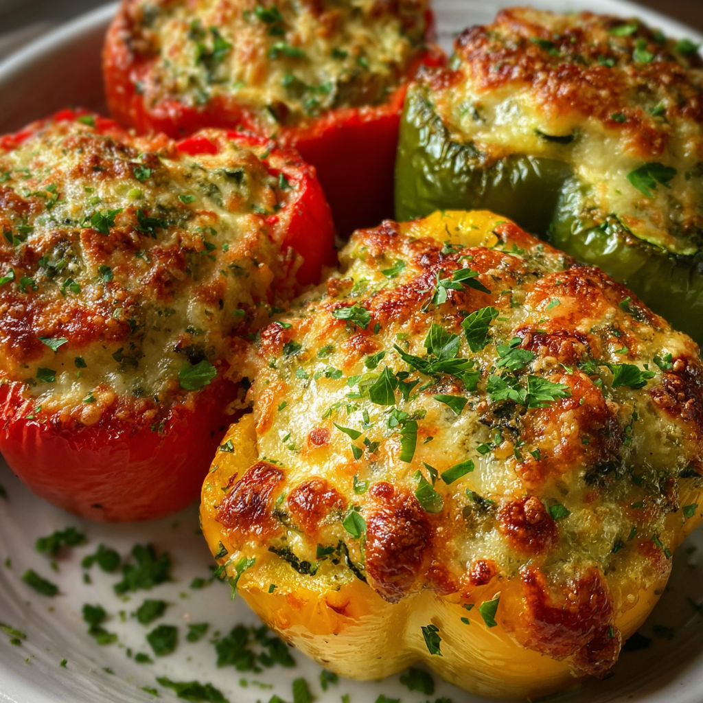 A plate of food with peppers and cheese.
