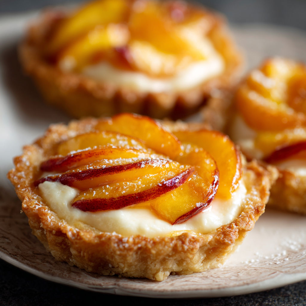 Peach and cream cheese mini tarts.