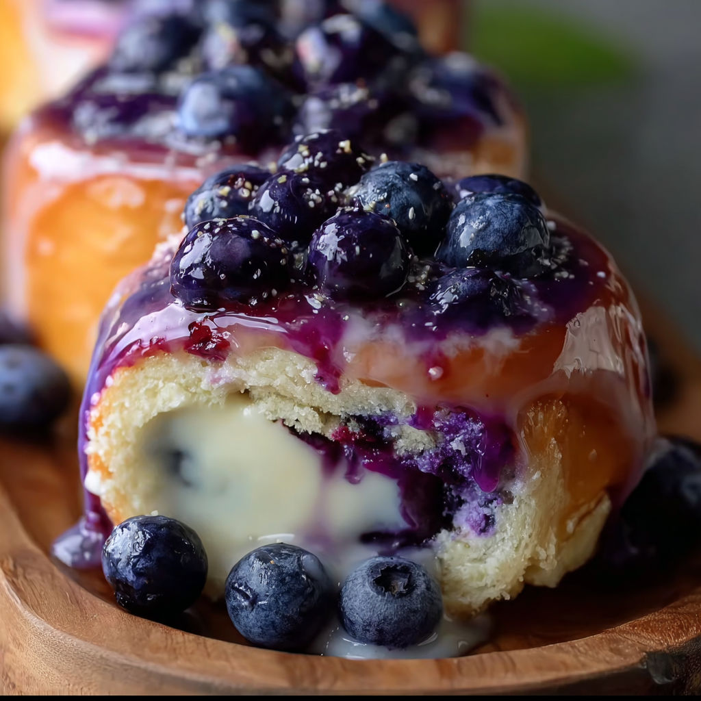 A blueberry cake with blueberries on top.