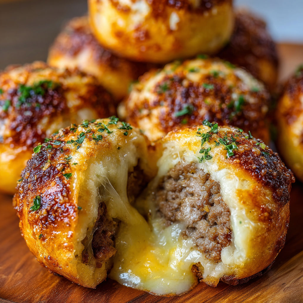 Garlic Parmesan Cheeseburger Bombs.