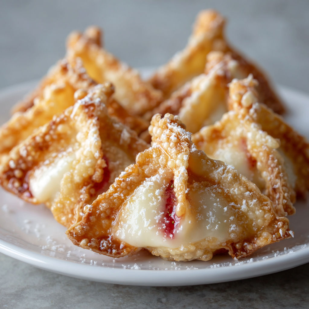 A plate of food with a pastry on it.