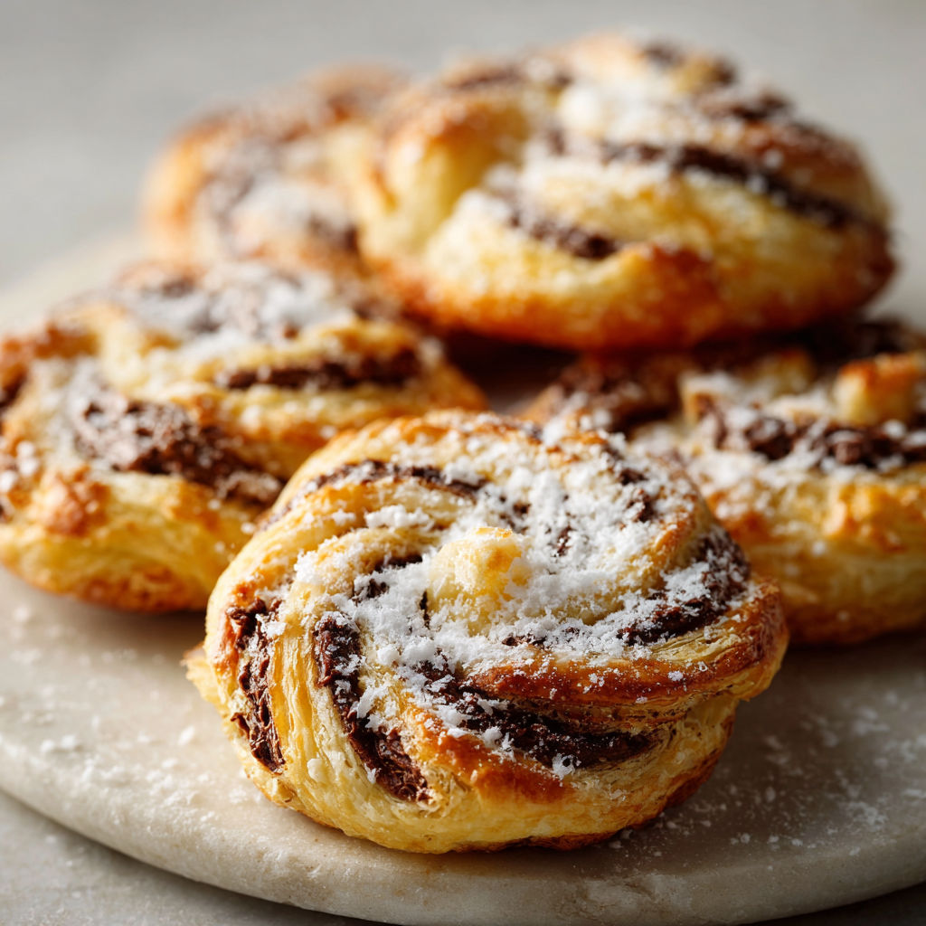A plate of Nutella Puff Pastries.