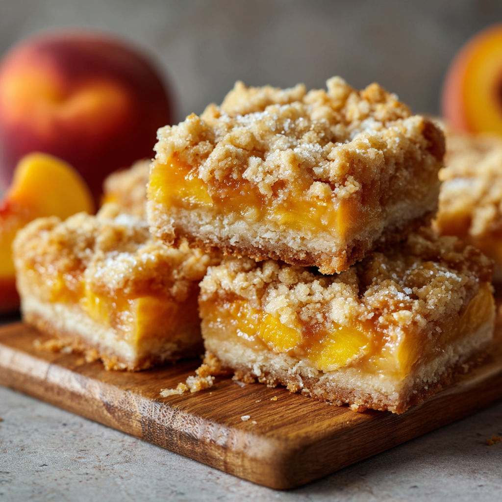 A stack of peach cobbler squares.