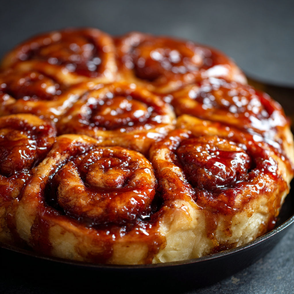 A pan of cinnamon rolls.